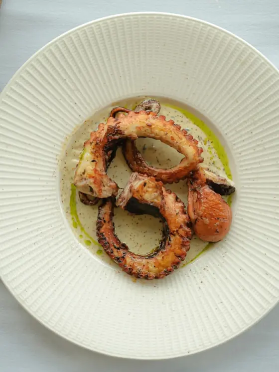 Pulpo recién cocido